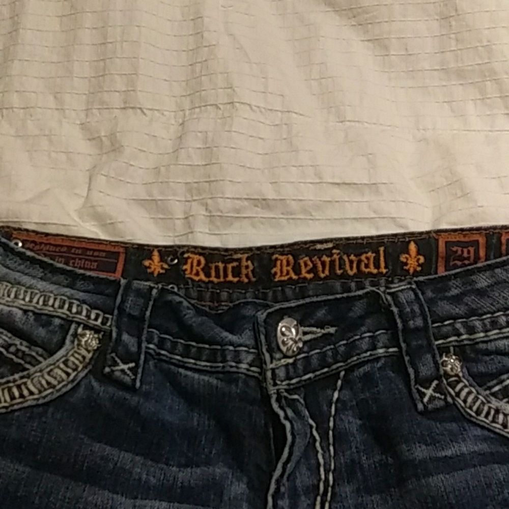 Denim jeans rock revival 29 easy boot buttock